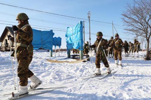 訓練中の自衛隊